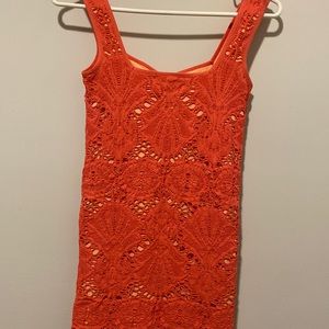 Free People Coral mini dress. Cream color liner.M/L. Stretch fit